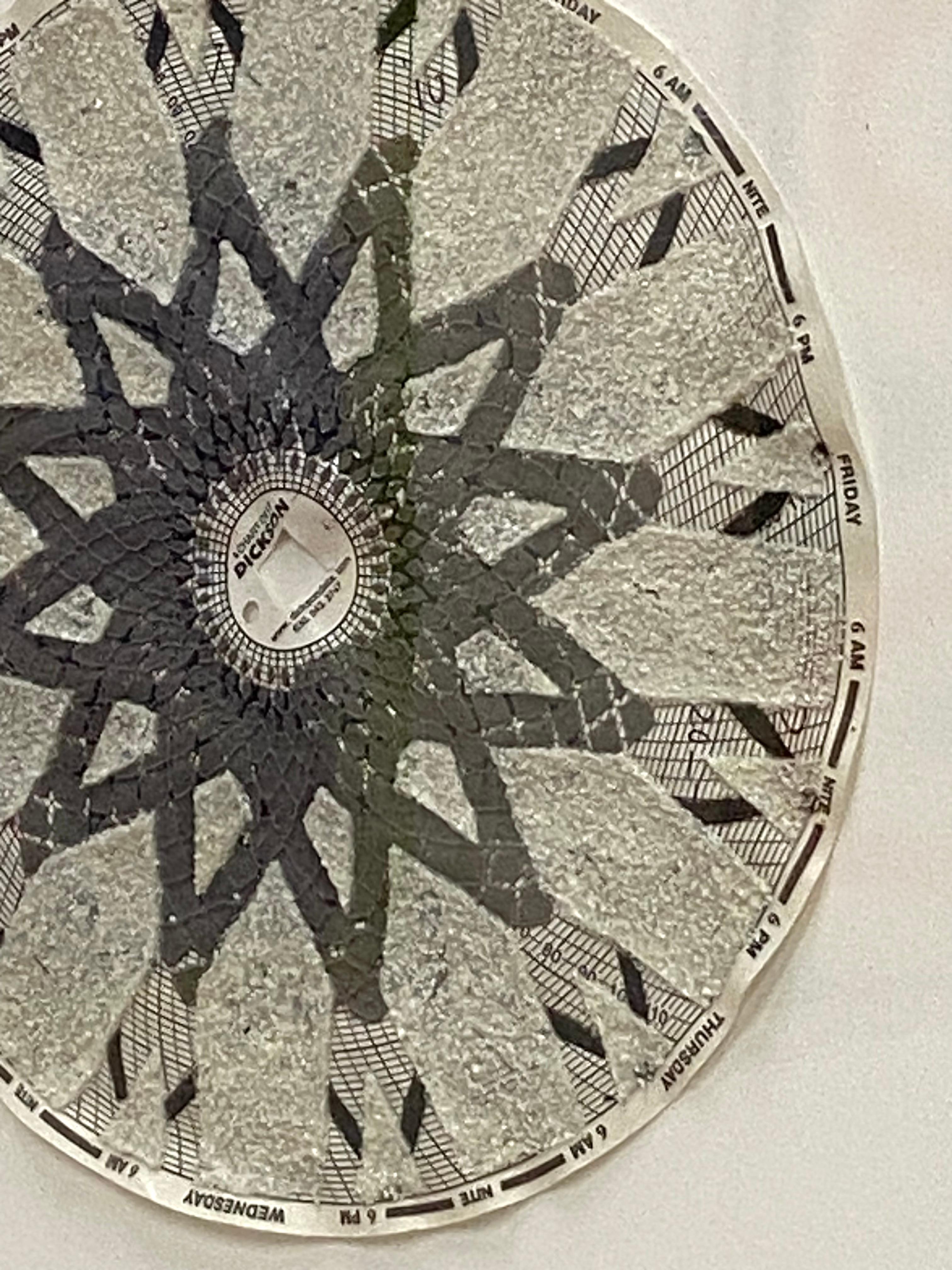 Graph Mandala Two - Brown Ivory White Abstract Textured Patterned Circle, 2018 For Sale 8