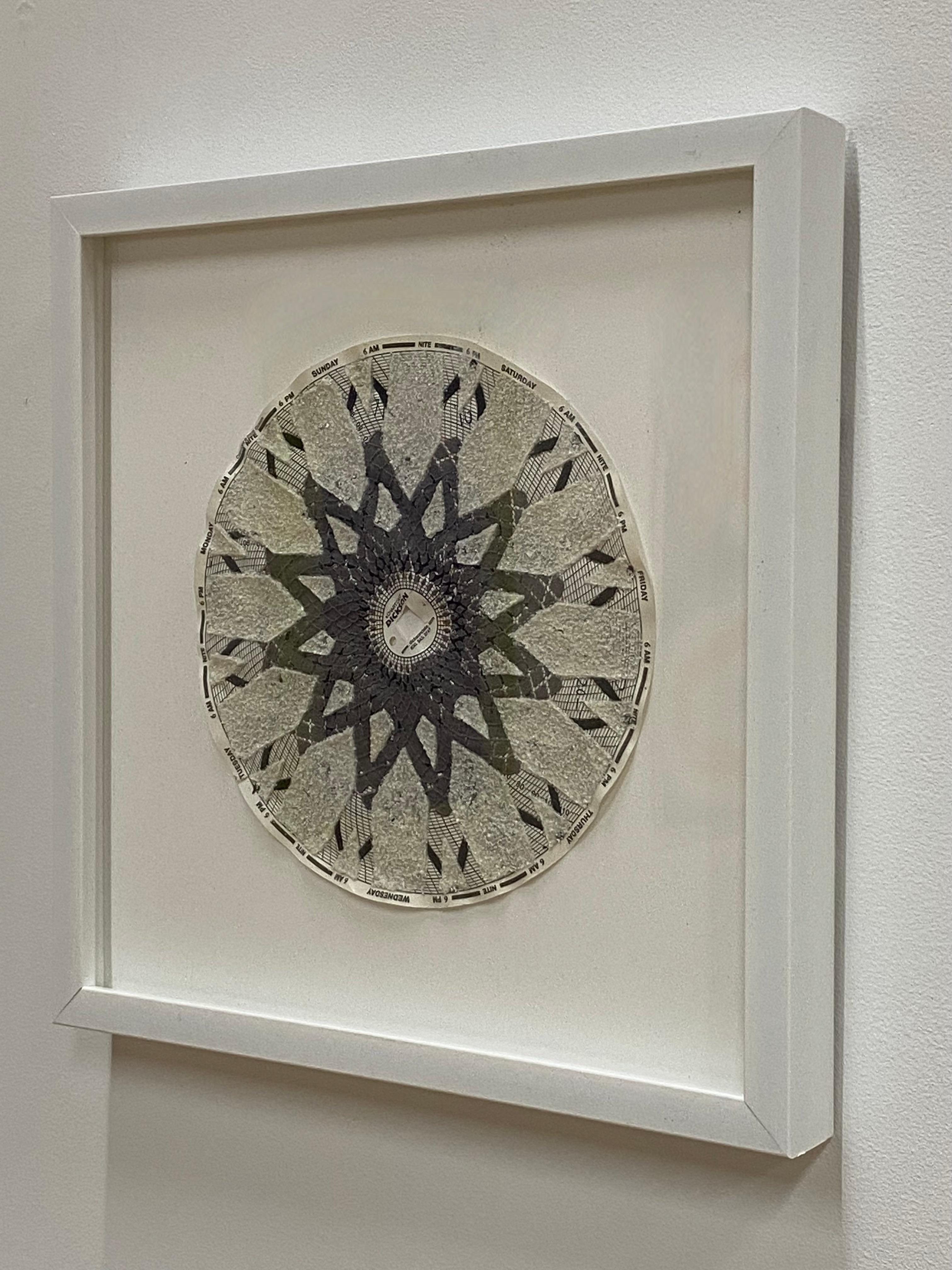 Graph Mandala Two - Brown Ivory White Abstract Textured Patterned Circle, 2018 For Sale 9