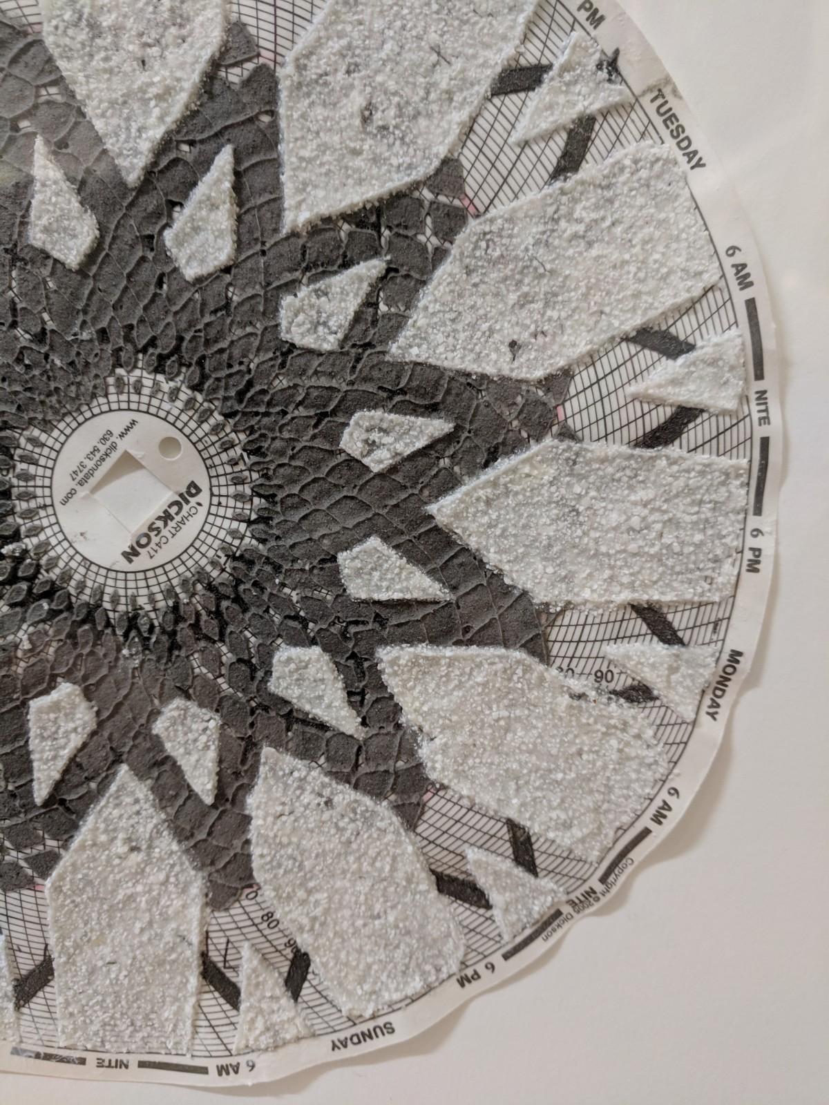 Graph Mandala Two - Brown Ivory White Abstract Textured Patterned Circle, 2018 For Sale 3