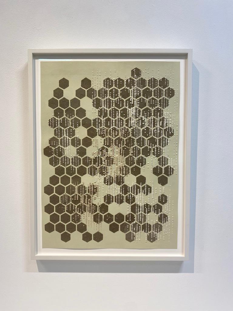 Eleanor White - Honey Comb - Contemporary Eggshell Honeycomb Dot ...