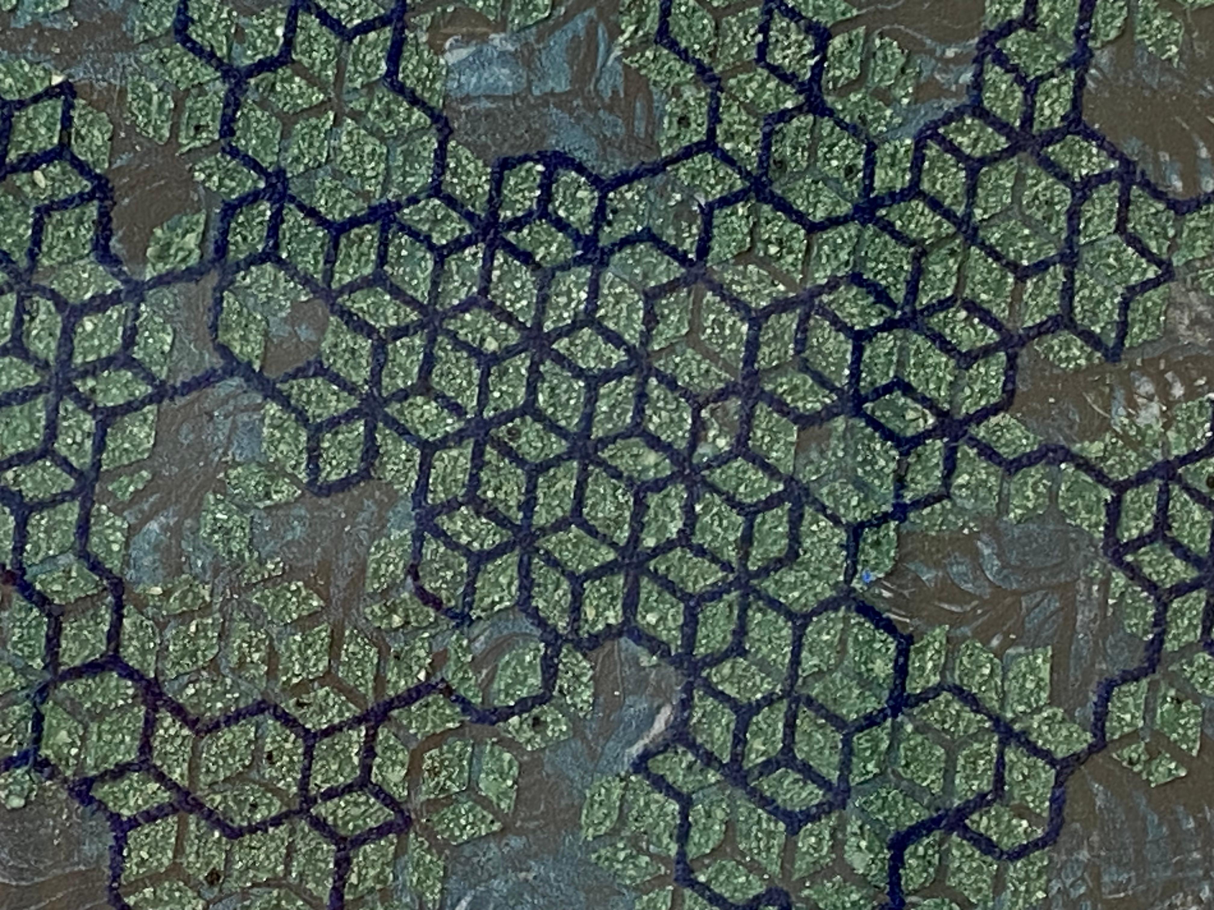 Lapislazzuli - Cristalli di minerali blu, verde e grigio, motivo geometrico, 2021 in vendita 7