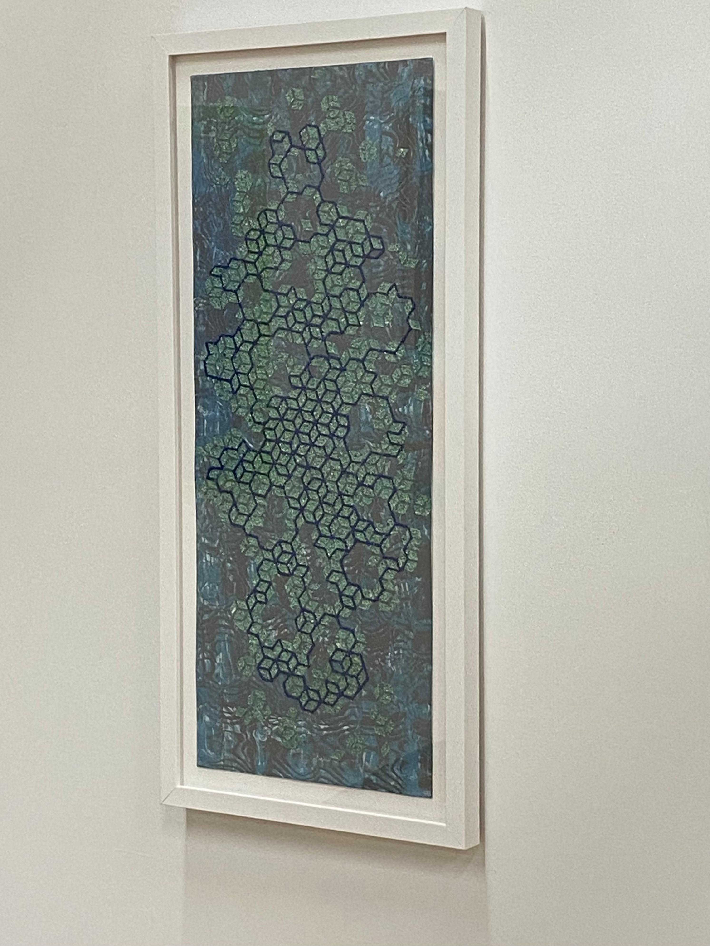 Lapis Lazuli - Blue Green Gray Minerals Crystals Geometric Pattern, 2021 For Sale 9