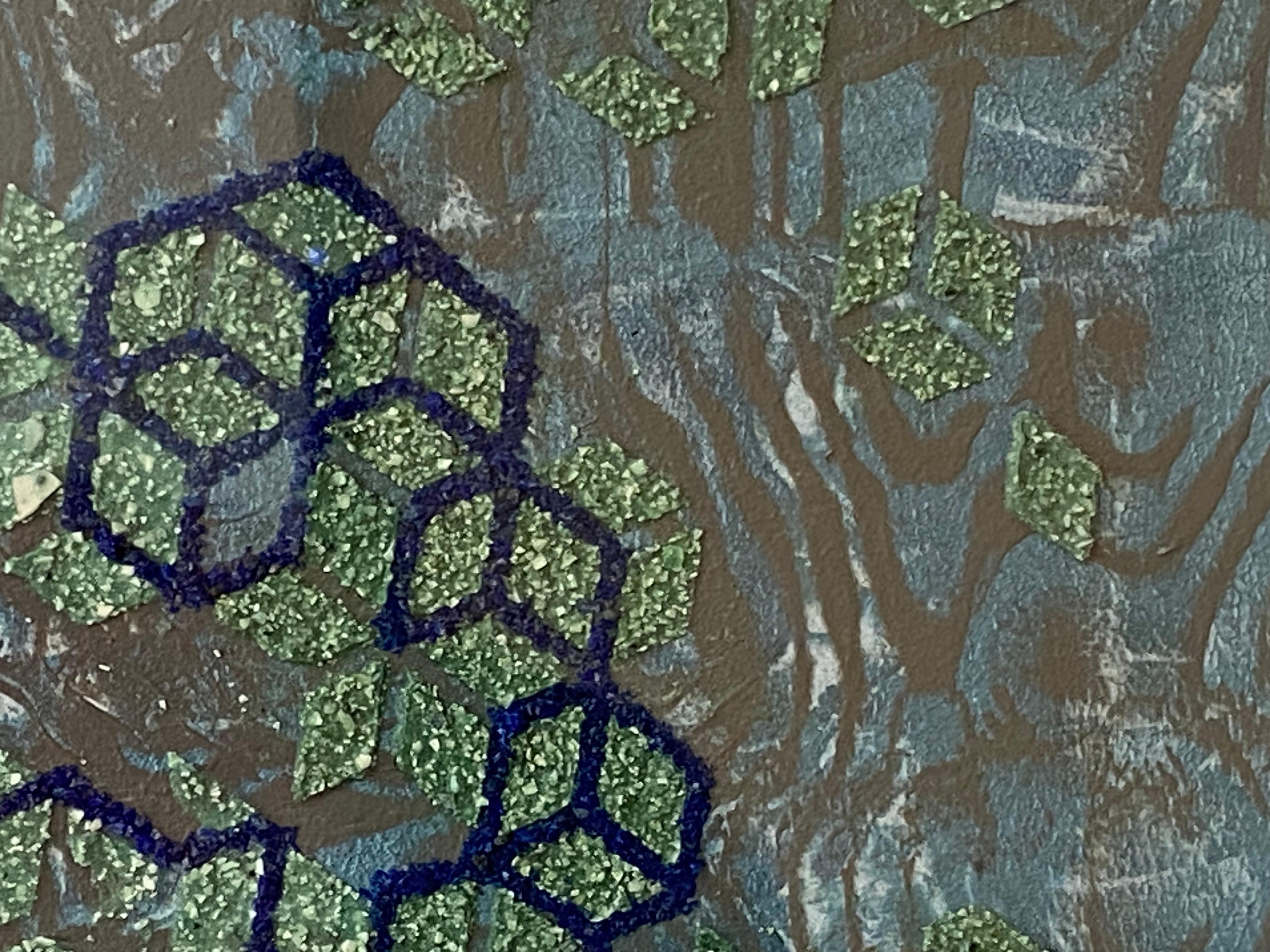 Lapislazzuli - Cristalli di minerali blu, verde e grigio, motivo geometrico, 2021 in vendita 5