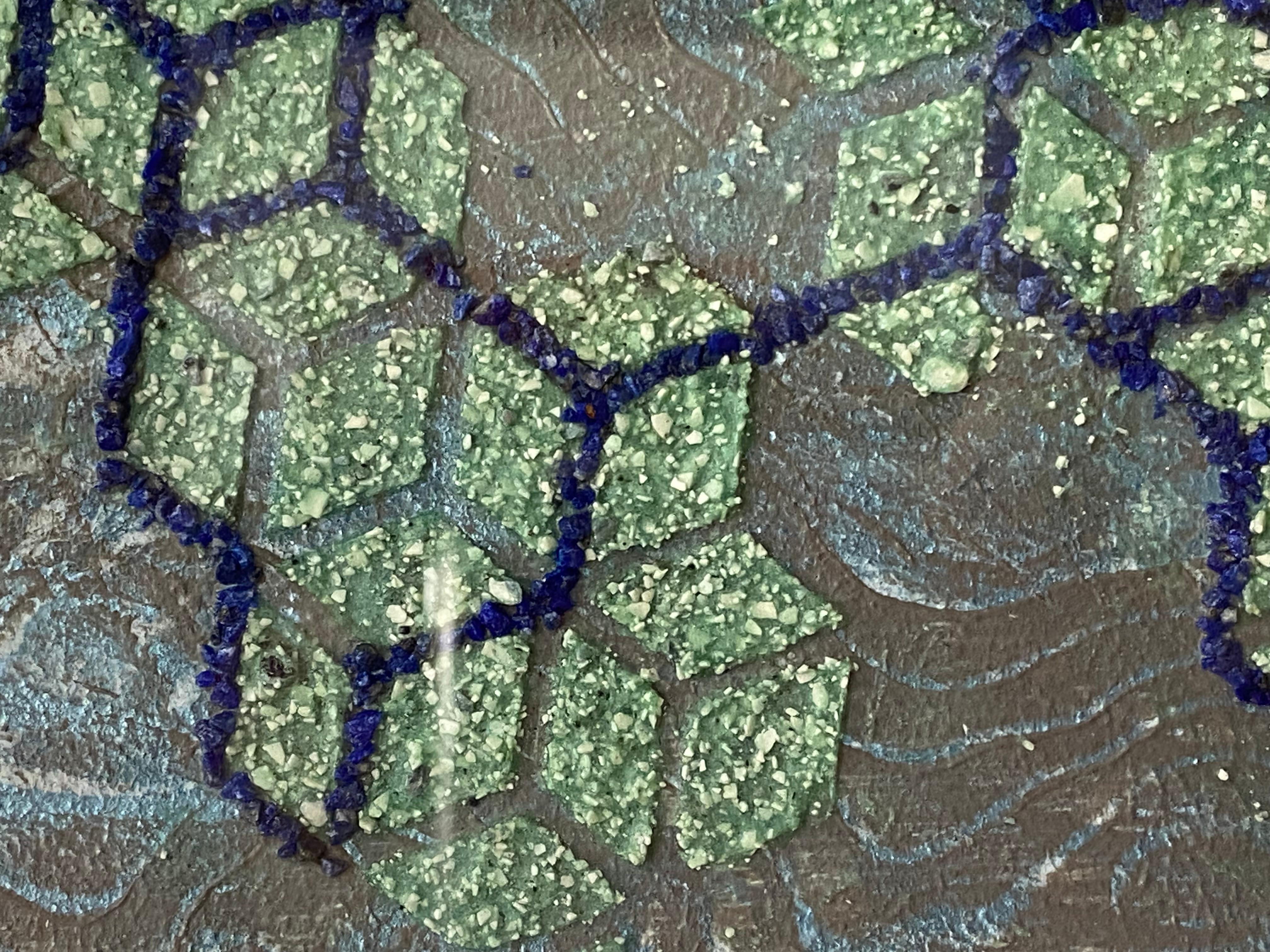 Lapislazzuli - Cristalli di minerali blu, verde e grigio, motivo geometrico, 2021 in vendita 6