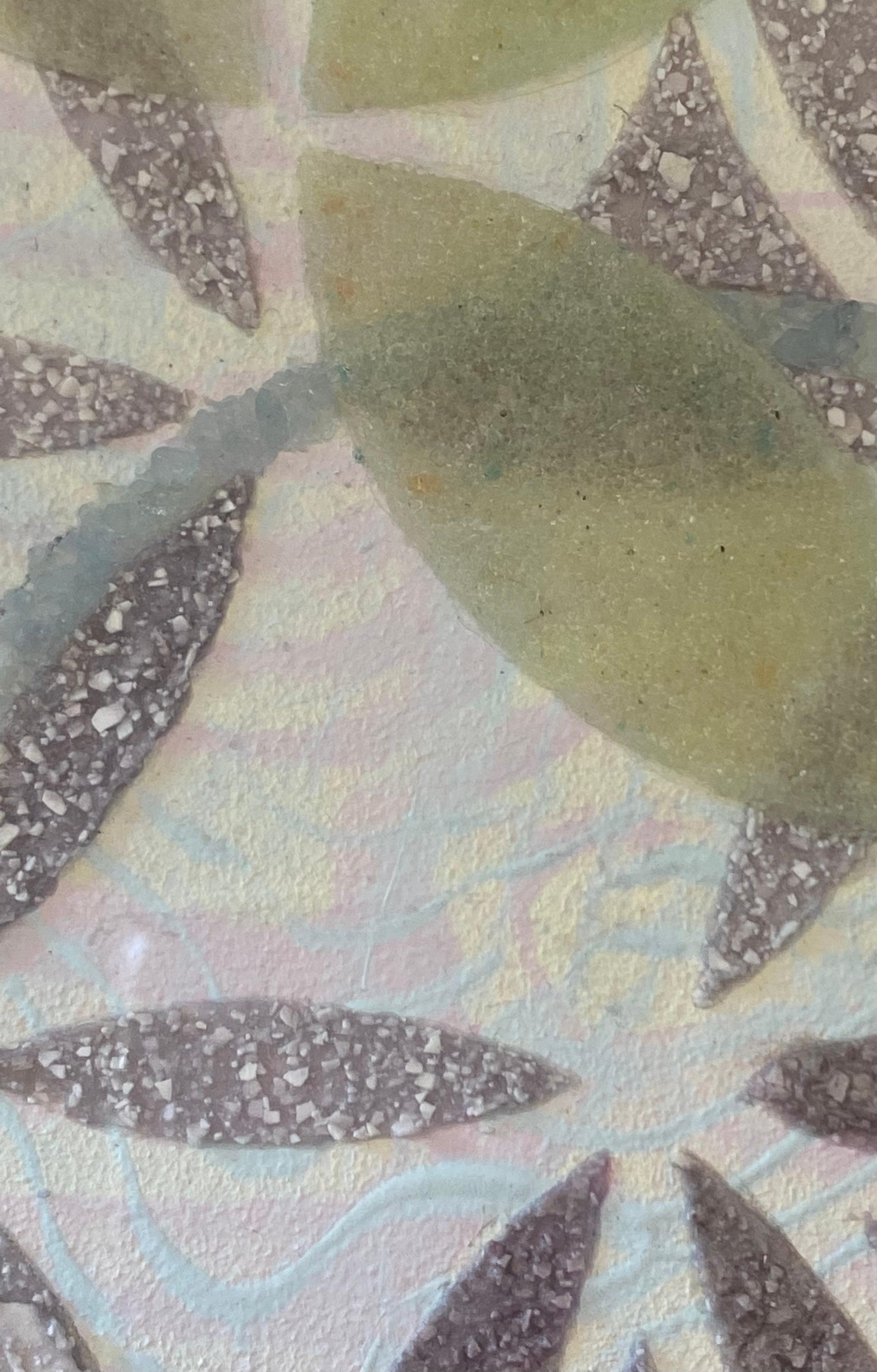 Opal Aquamarin - Contemporary Geometric Blau Grün Weiß Grau Mineralien, 2021 im Angebot 7