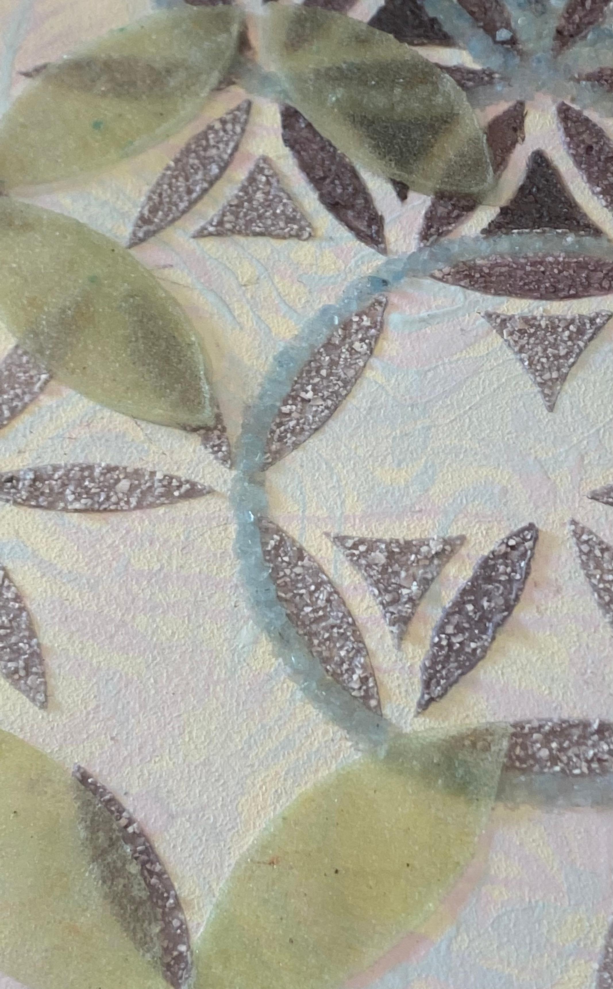 Ópalo Aguamarina - Geometría Contemporánea Azul Verde Blanco Gris Minerales, 2021 en venta 9