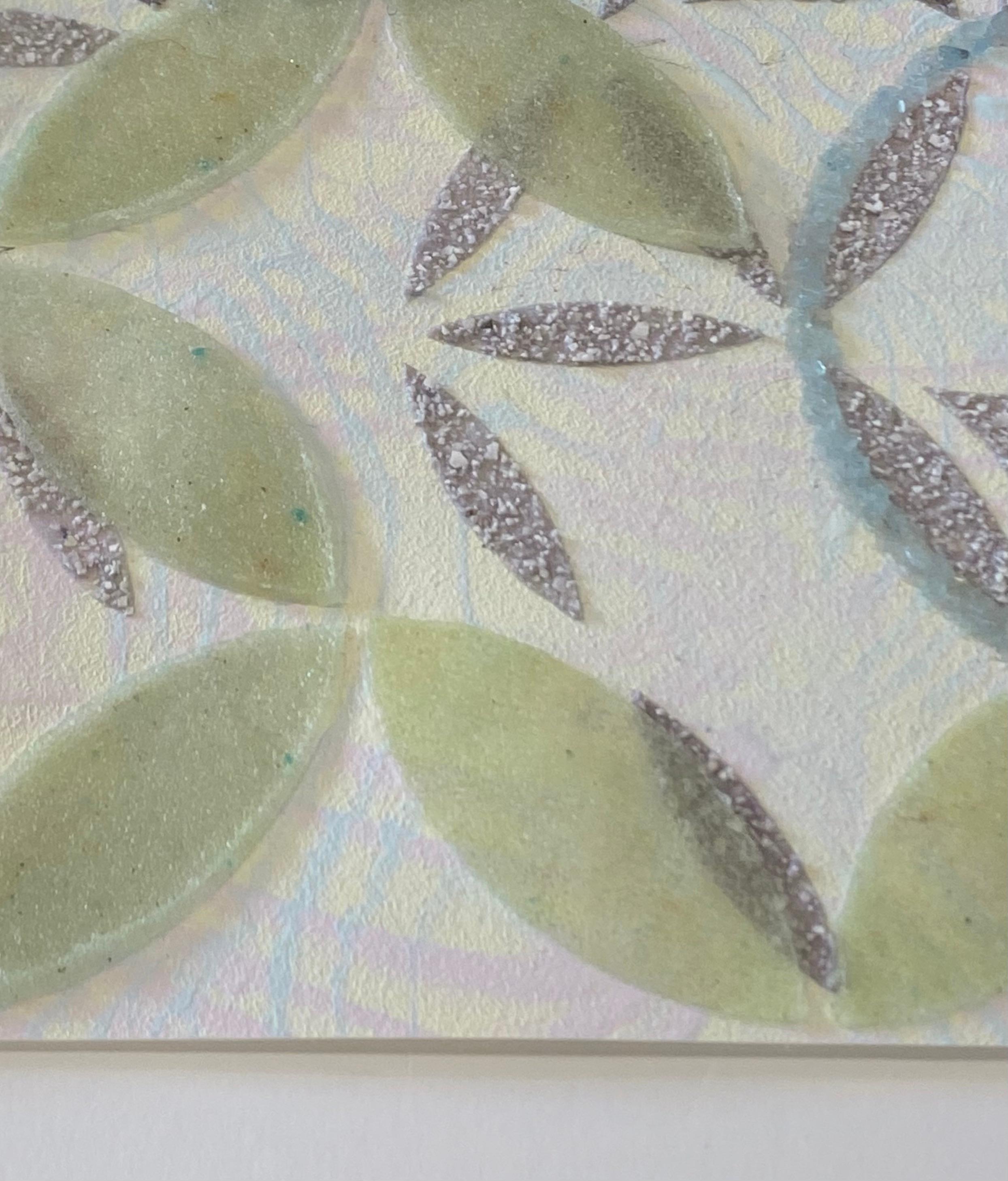 Ópalo Aguamarina - Geometría Contemporánea Azul Verde Blanco Gris Minerales, 2021 en venta 10