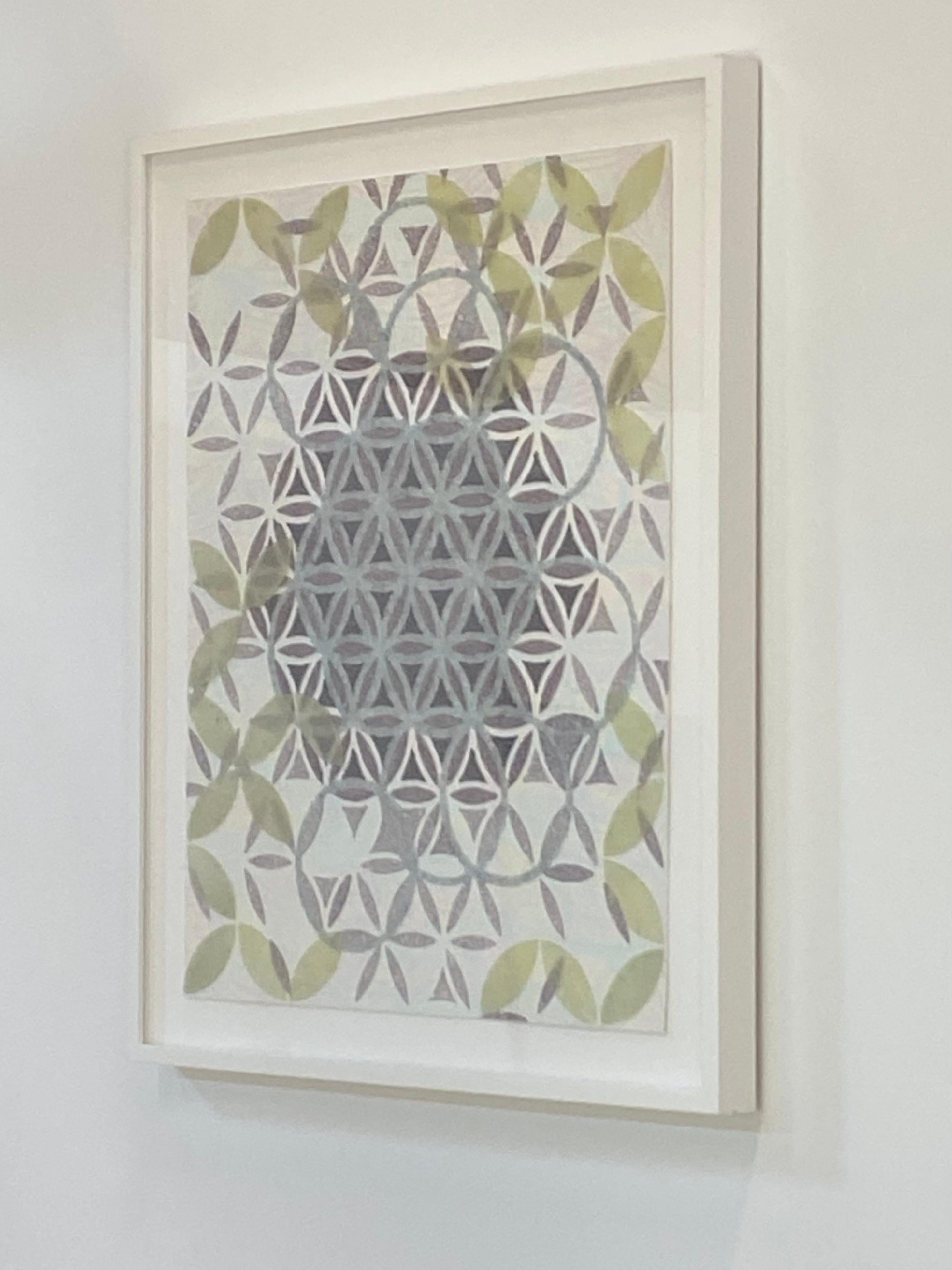 Ópalo Aguamarina - Geometría Contemporánea Azul Verde Blanco Gris Minerales, 2021 en venta 12