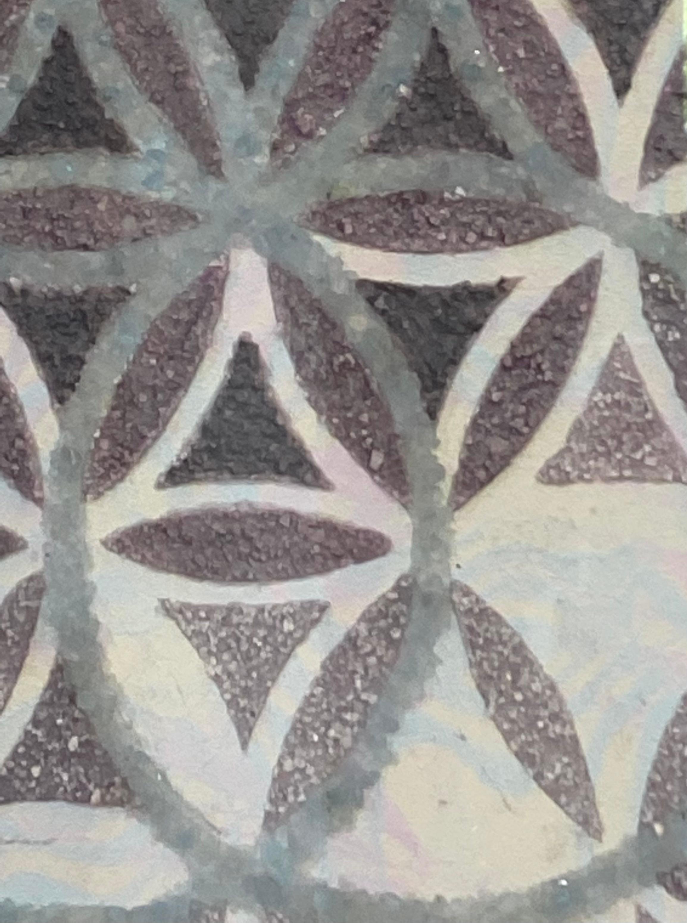 Ópalo Aguamarina - Geometría Contemporánea Azul Verde Blanco Gris Minerales, 2021 en venta 1