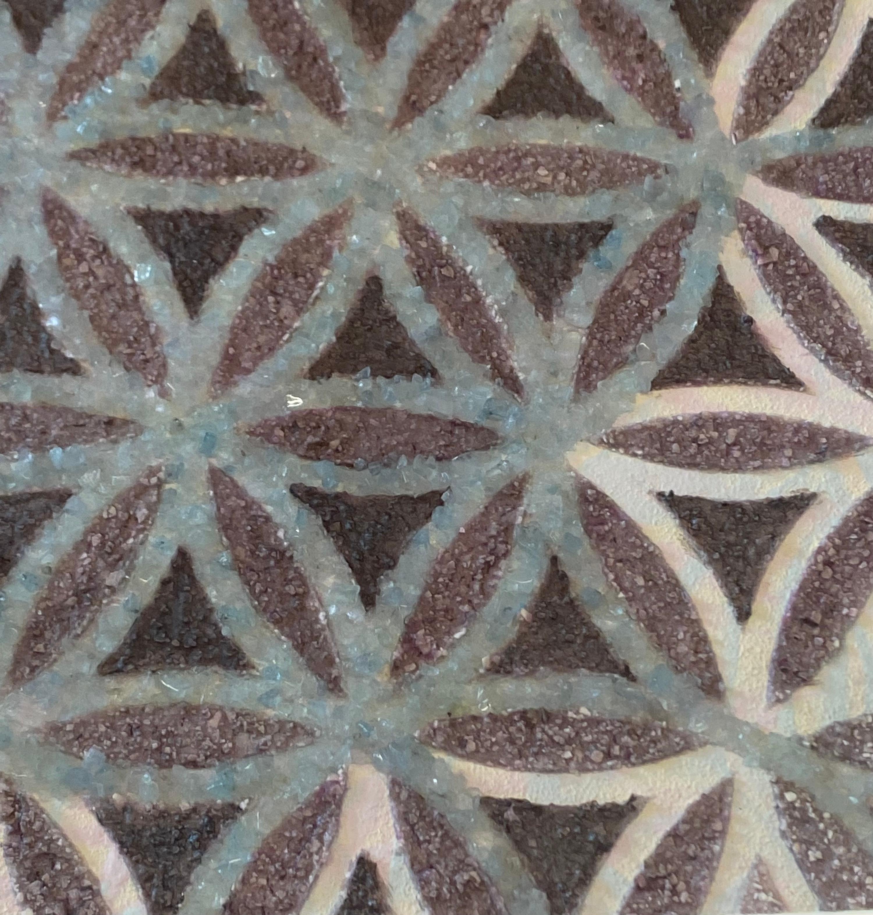 Ópalo Aguamarina - Geometría Contemporánea Azul Verde Blanco Gris Minerales, 2021 en venta 2