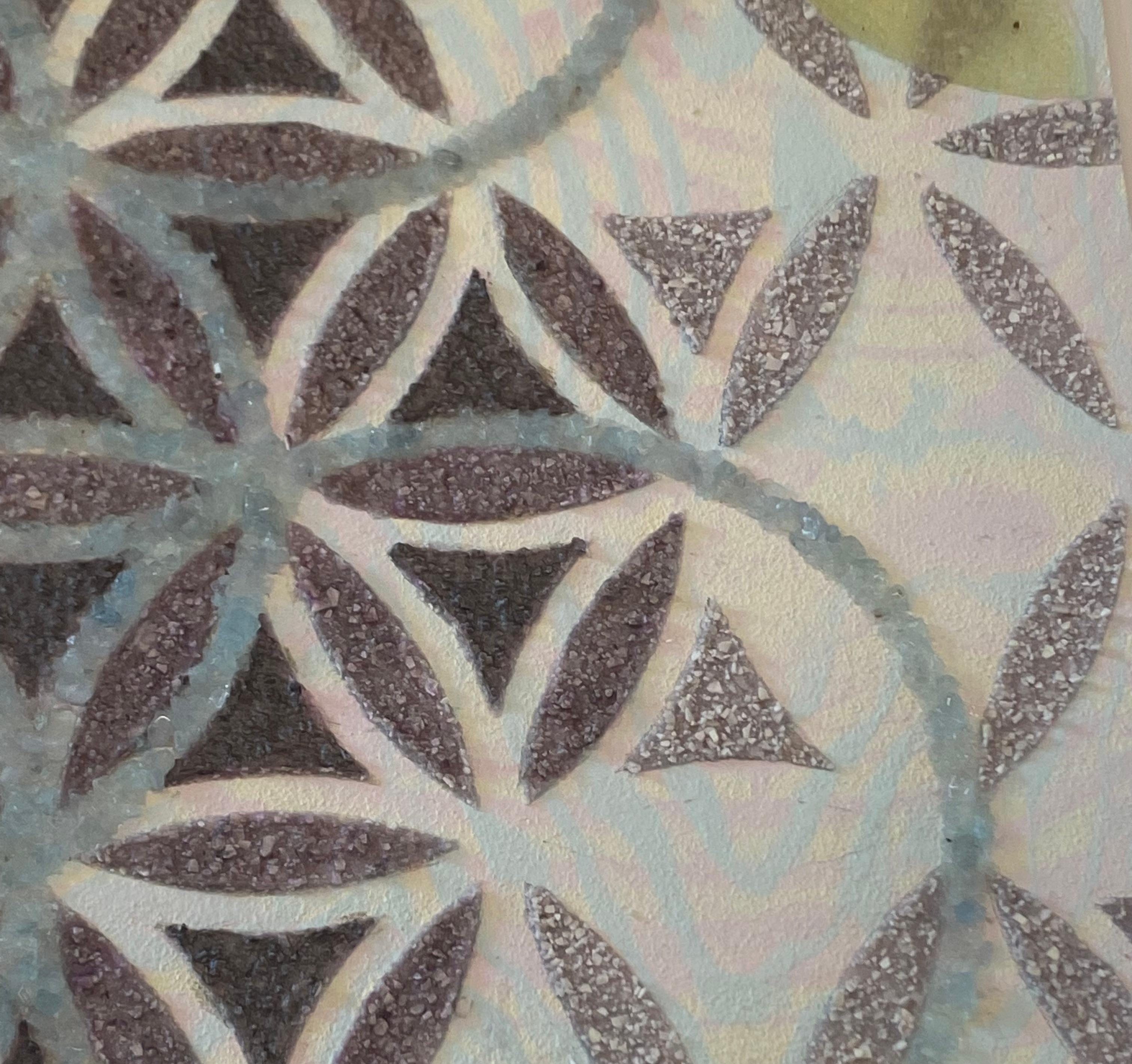 Ópalo Aguamarina - Geometría Contemporánea Azul Verde Blanco Gris Minerales, 2021 en venta 3