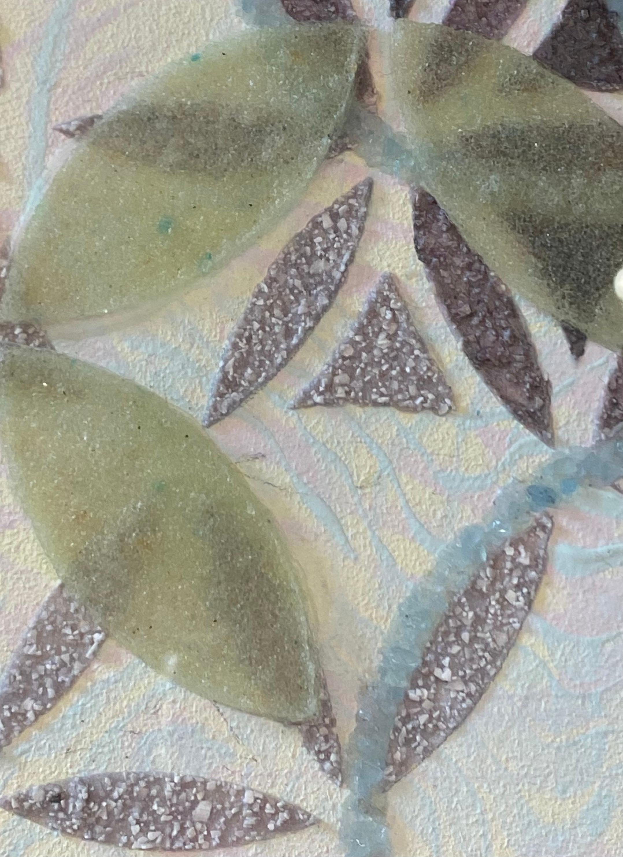 Ópalo Aguamarina - Geometría Contemporánea Azul Verde Blanco Gris Minerales, 2021 en venta 4