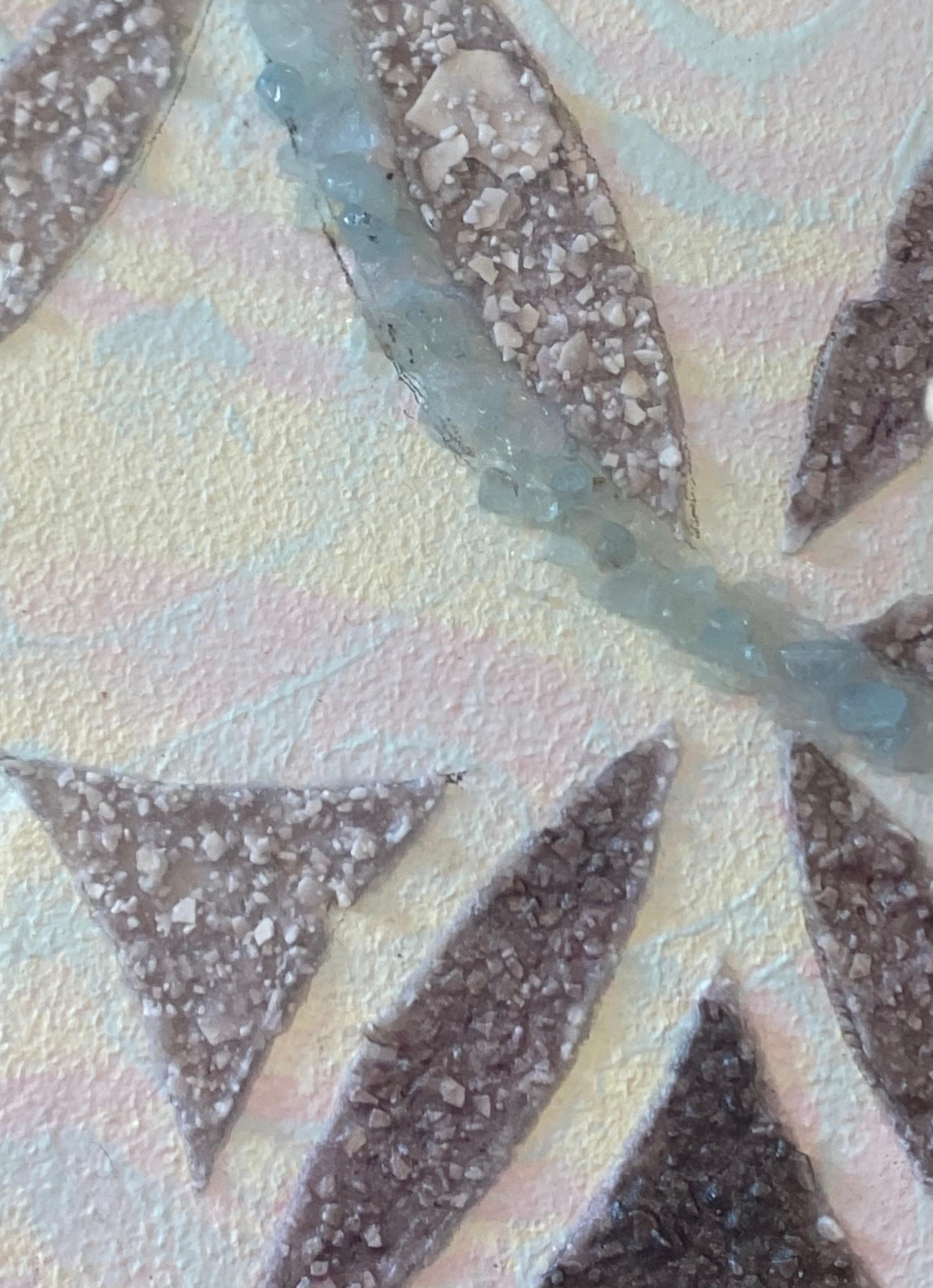 Ópalo Aguamarina - Geometría Contemporánea Azul Verde Blanco Gris Minerales, 2021 en venta 5