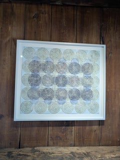 Untitled - Layered Crushed Minerals Blue Green Circle Pattern Gray, 2025