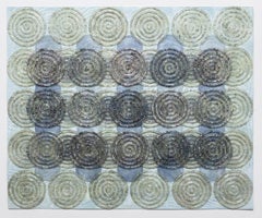 Untitled - Layered Crushed Minerals Blue Green Circle Pattern Gray, 2025