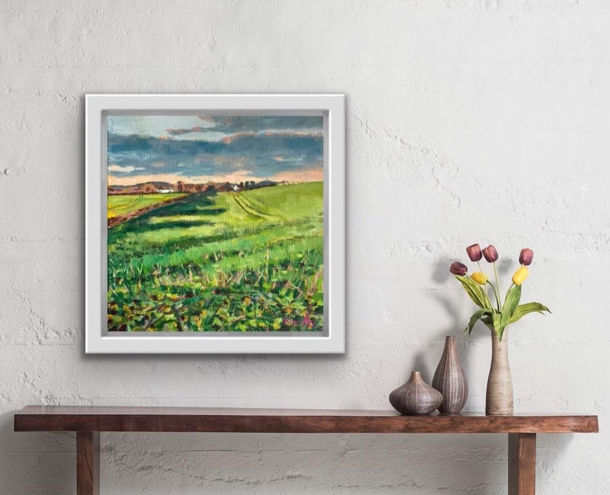 Before the Harvest by Eleanor Woolley, Landscape painting, Countryside, Impasto - Painting by Eleanor Woolley 