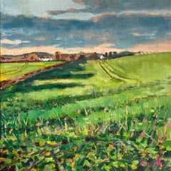 Before the Harvest by Eleanor Woolley, Landscape painting, Countryside, Impasto 