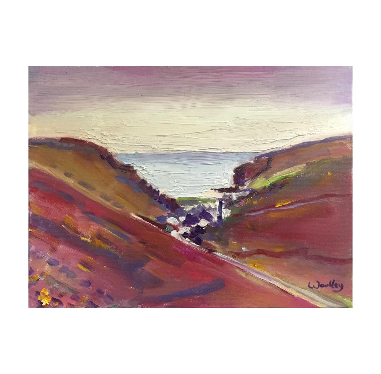 Down to Porthtowan [2023] Peinture à l'huile, paysage, côte, Cornouailles, paysage marin en vente 1