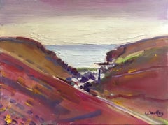 Down to Porthtowan [2023] Peinture à l'huile, paysage, côte, Cornouailles, paysage marin