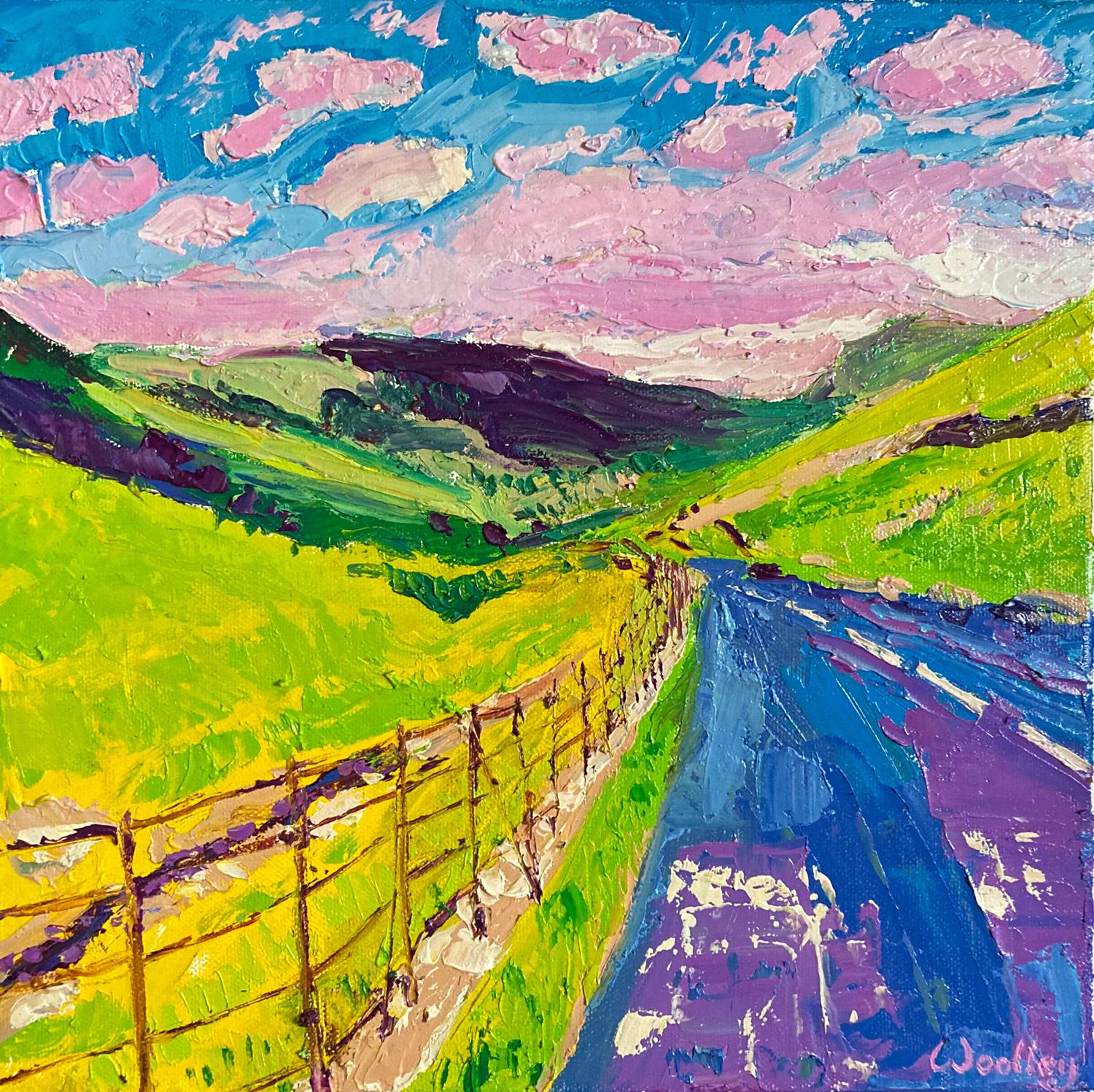 Eleanor Woolley  Landscape Painting - Eleanor Woolley, Lake District Drive, Landscape art, Figurative art, 2022
