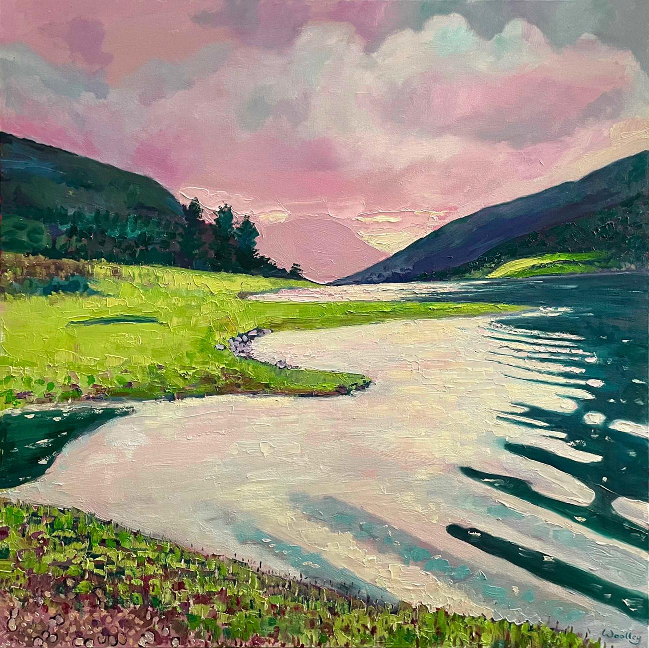 Eleanor Woolley  Landscape Painting – Glencoe Dusk, Schottland Kunst, Original Contemporary Ölgemälde, Öl auf Leinwand