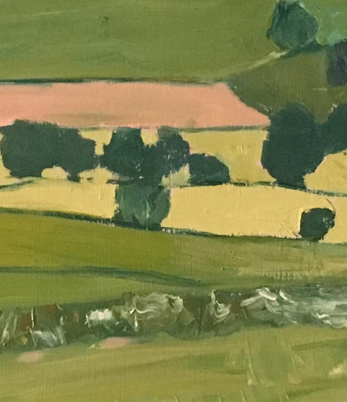 Looking over to Maugersbury Hill, Eleanor Woolley, Zeitgenössische Kunst (Impressionismus), Painting, von Eleanor Woolley 