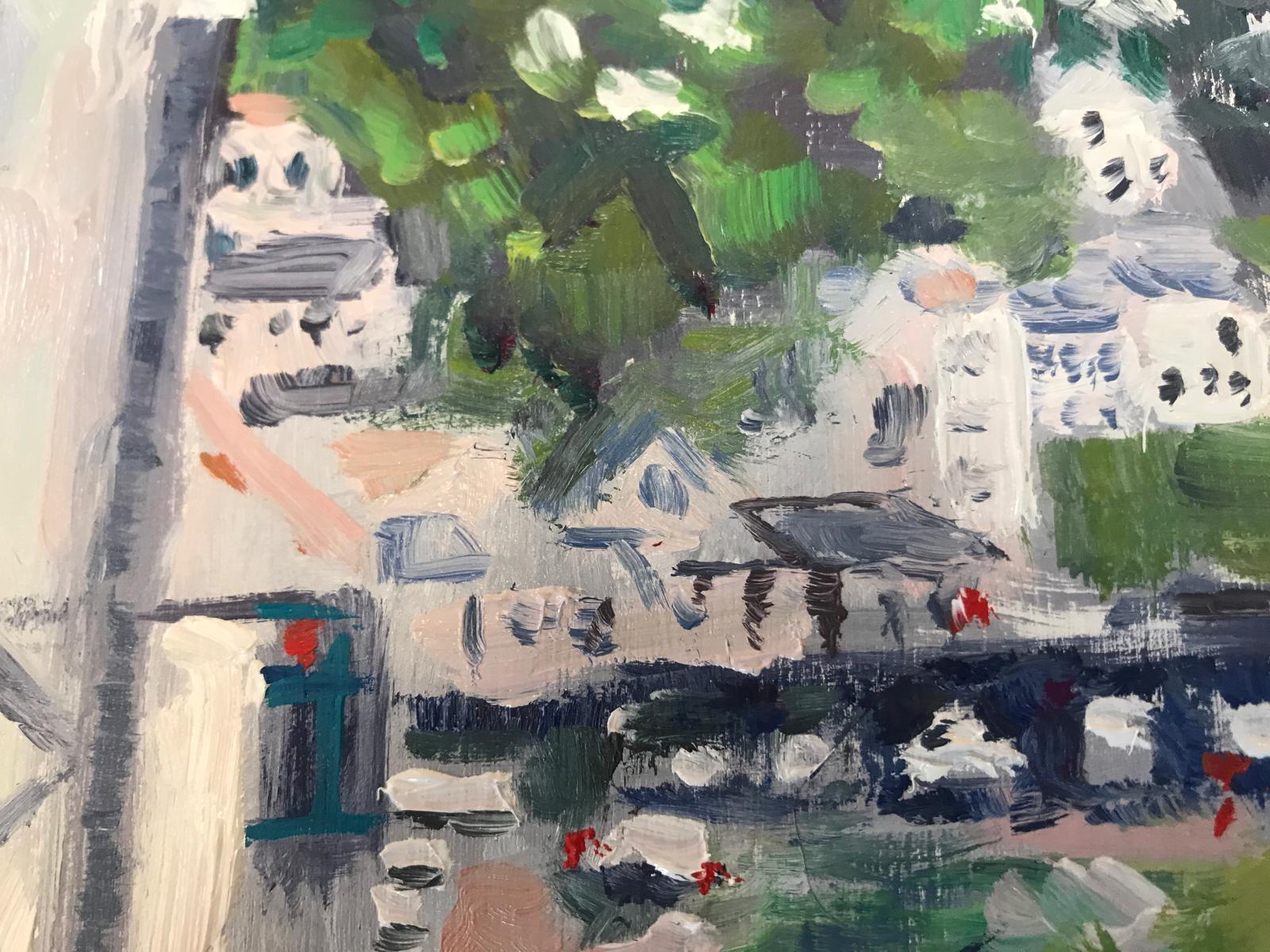 Vista de Polperro, Pintura original, Paisaje marino, Barcos, Mar, Casas, Ventana, Cielo en venta 12