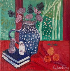 Used Still life with Oranges and Owls, Oil On Canvas, Floral, Interior, Still life