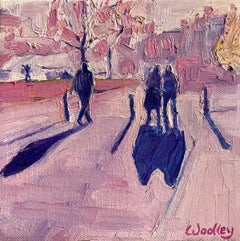 Zwei Unternehmen von Eleanor Woolley, Expressionist, Impasto, menschliche Figur
