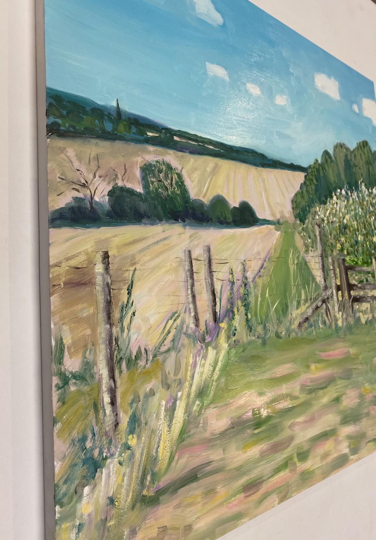 Walking out from Aynho, Eleanor Woolley, Original Landscape painting for sale - Impressionist Painting by Eleanor Woolley 