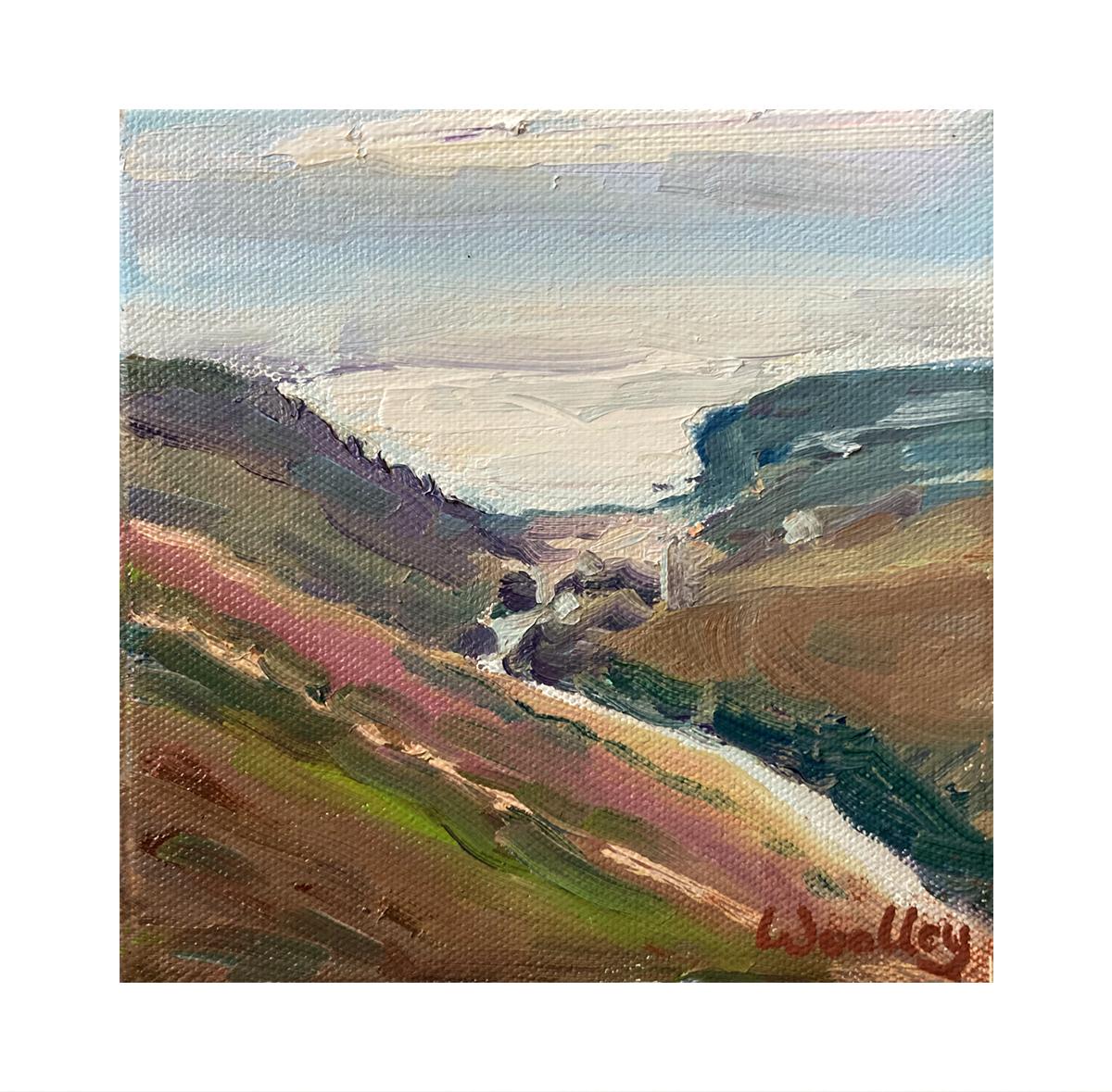Walking out to Porthtowen by Eleanor Woolley, original painting, landscape art - Impressionist Painting by Eleanor Woolley 