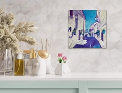 Whites Houses Mijas, Spanish Landscape Art, Original Contemporary Oil Painting