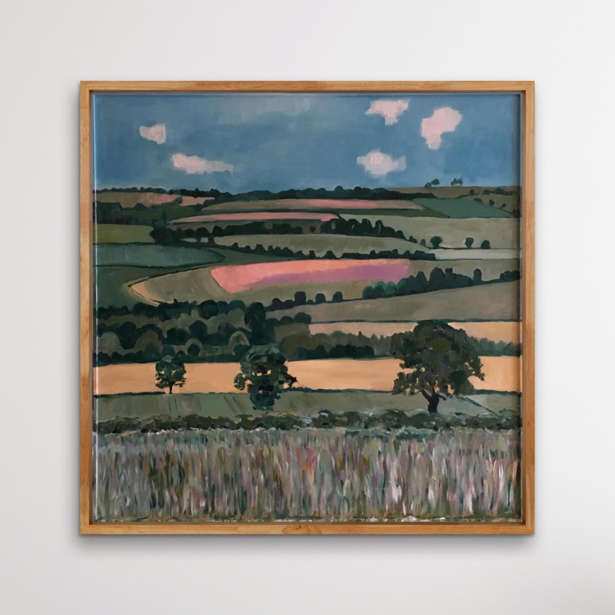 Linseed Fields by Eleanor Woolley, Contemporary art, original painting, abstract - Impressionist Photograph by Eleanor Woolley 