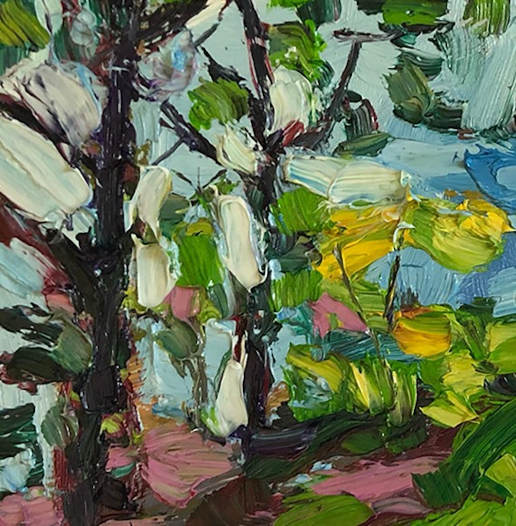 A Deddington Drive, peinture de paysage originale - Abstrait Painting par Eleanor Woolley