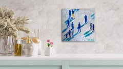 Blue Shadows, Original Painting, People, Shadows, Women, Men, Children, Blue