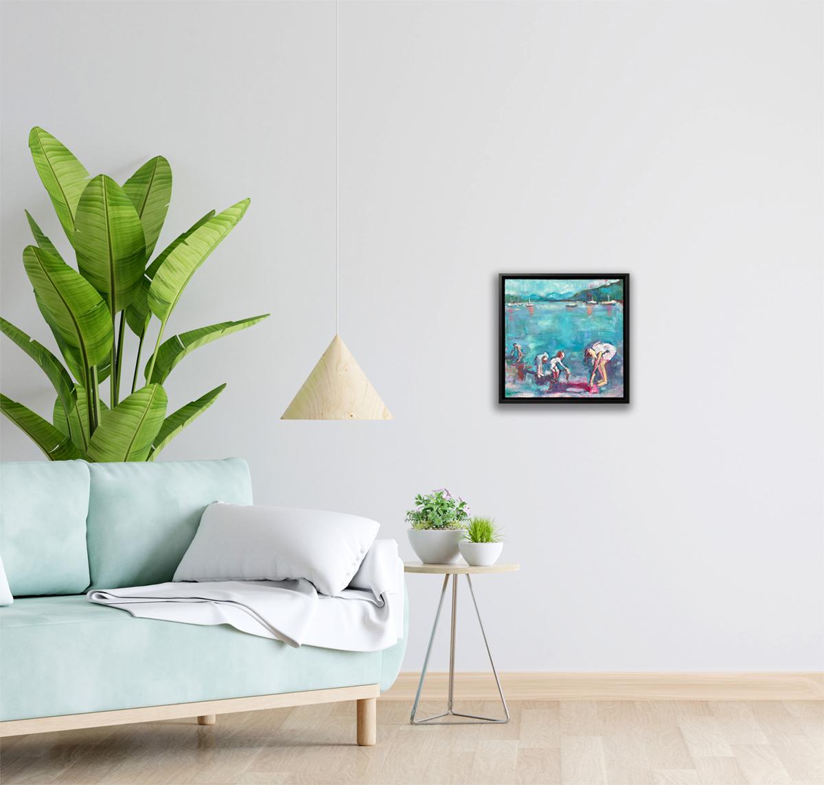 Aguas Azules Windermere, pintura original, paisaje, contemporáneo - Painting de Eleanor Woolley