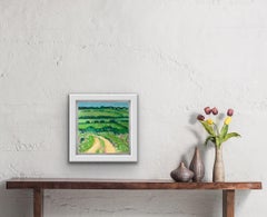 Pista Cotswold II con óleo sobre panel de madera, pintura de Eleanor Woolley