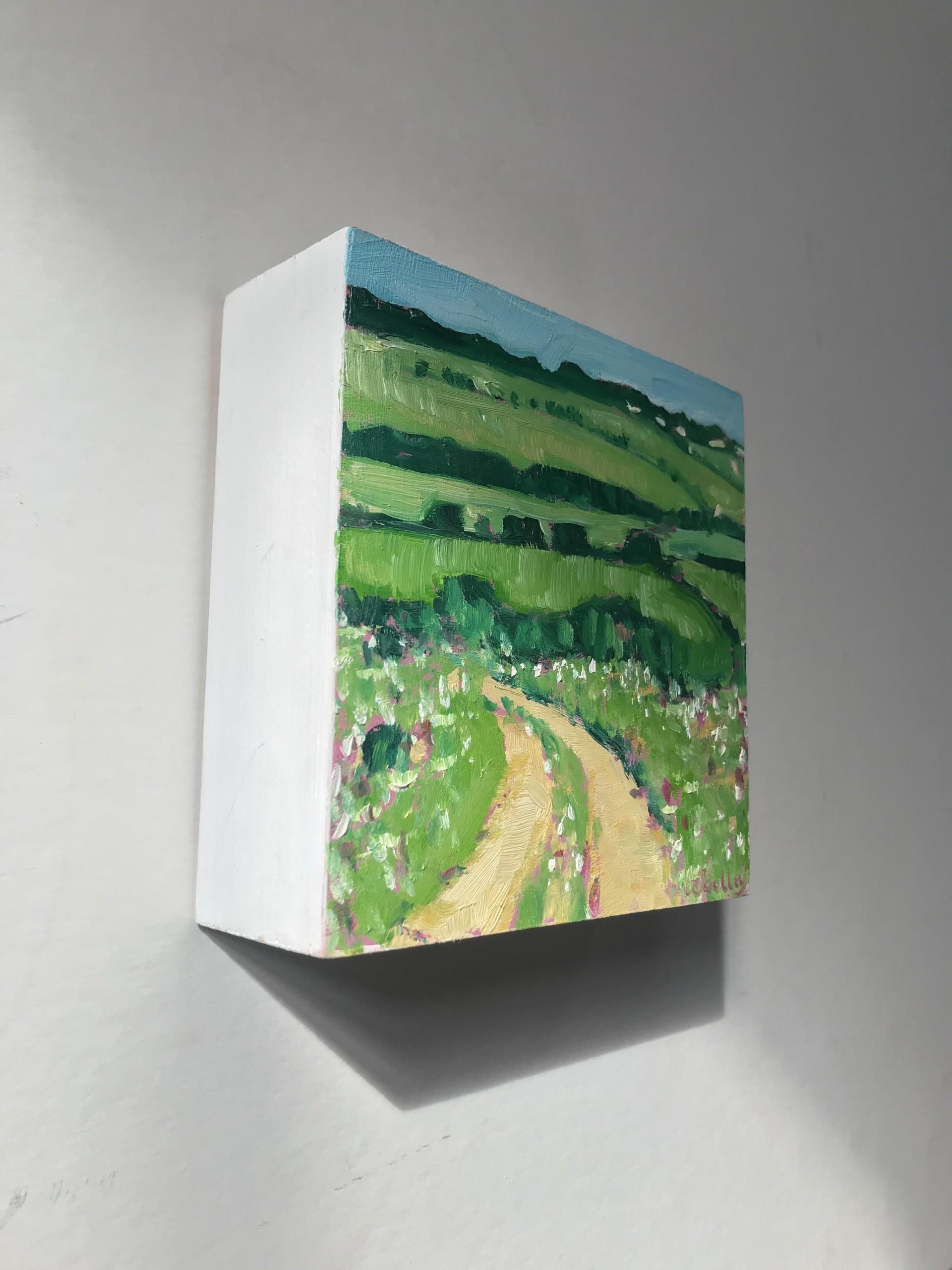 Cotswold Track II with Oil on Wooden Panel, Painting by Eleanor Woolley For Sale 3