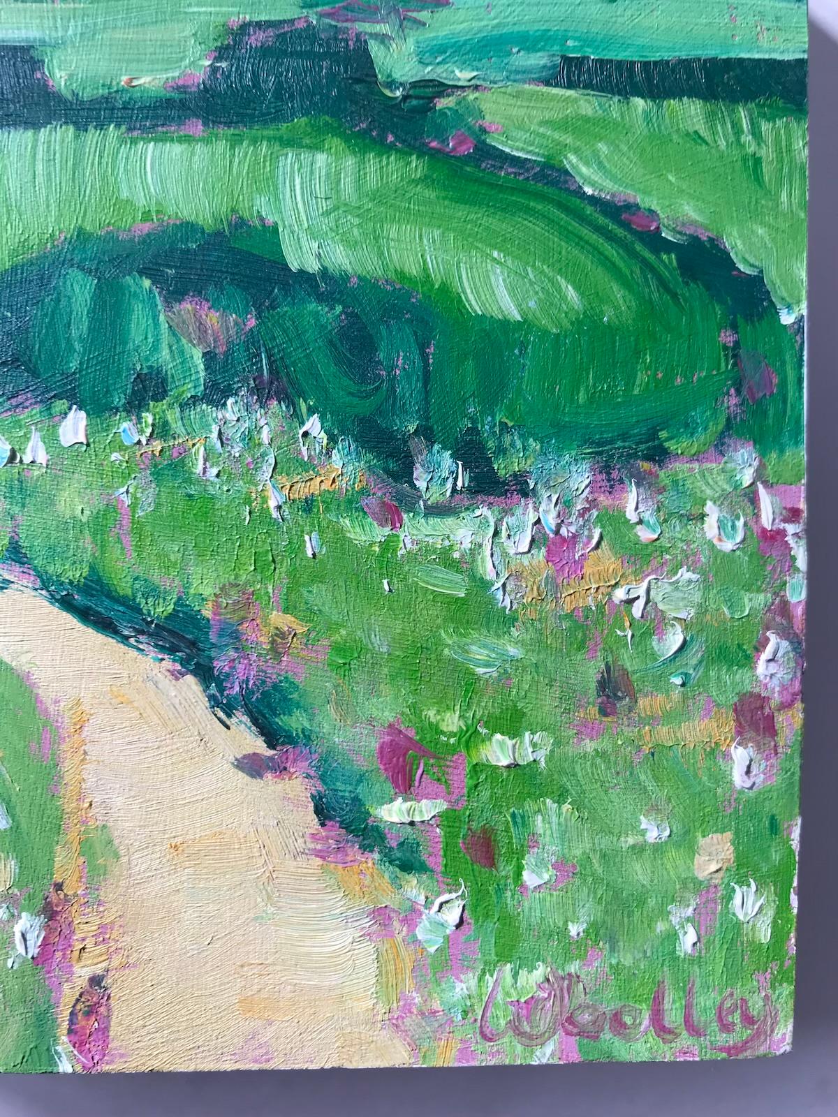 Cotswold Track II with Oil on Wooden Panel, Painting by Eleanor Woolley For Sale 4