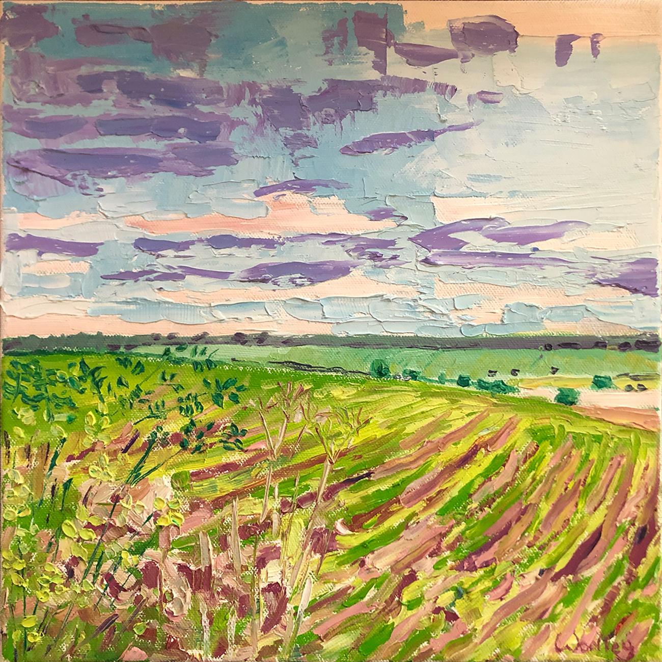 Eleanor Woolley Landscape Painting - Deddington Fields