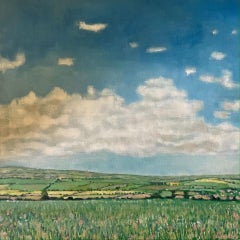 Eleanor Woolley, Paysage de Cotswold 2, peinture à l'huile originale de campagne