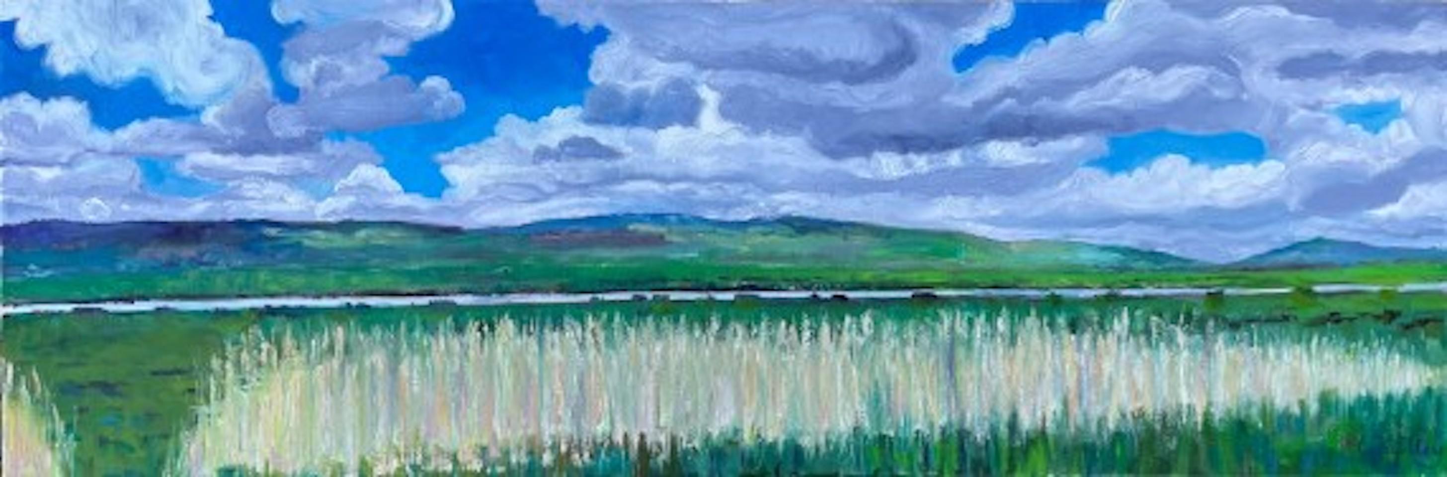 Eleanor Woolley, From The Kingfisher Hide 6, Pittura di paesaggi del Cotswold in vendita 2