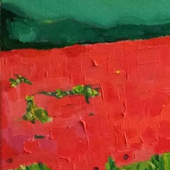 Eleanor Woolley, Poppies Near Naunton 2, Original Painting, Landscape Art