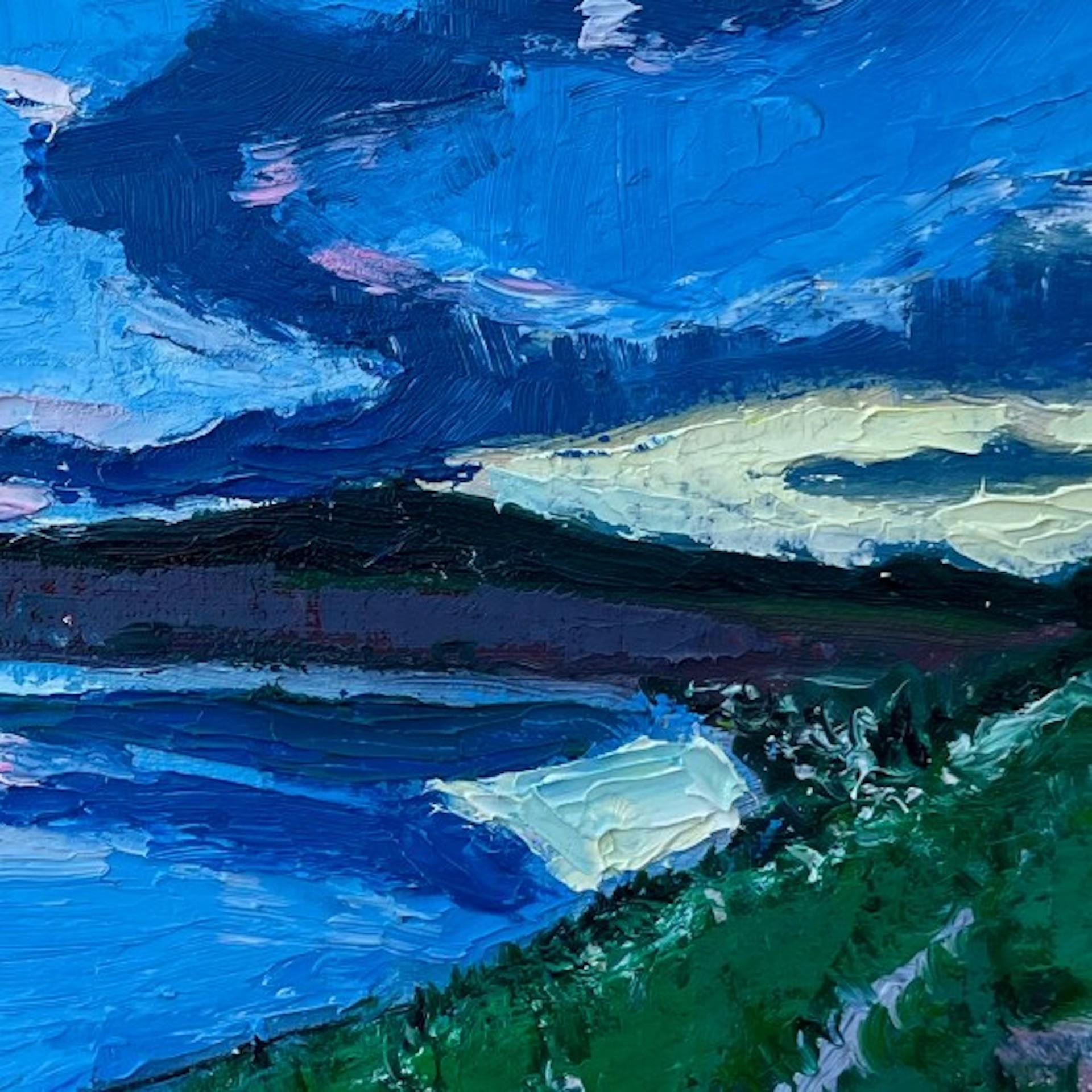 Eleanor Woolley, Reflejos de May Hill, Pintura original de paisaje asequible en venta 3