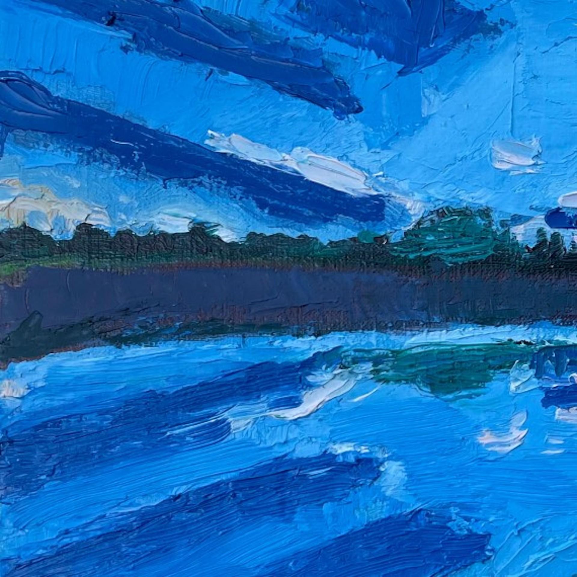Eleanor Woolley, Reflejos de May Hill, Pintura original de paisaje asequible en venta 4