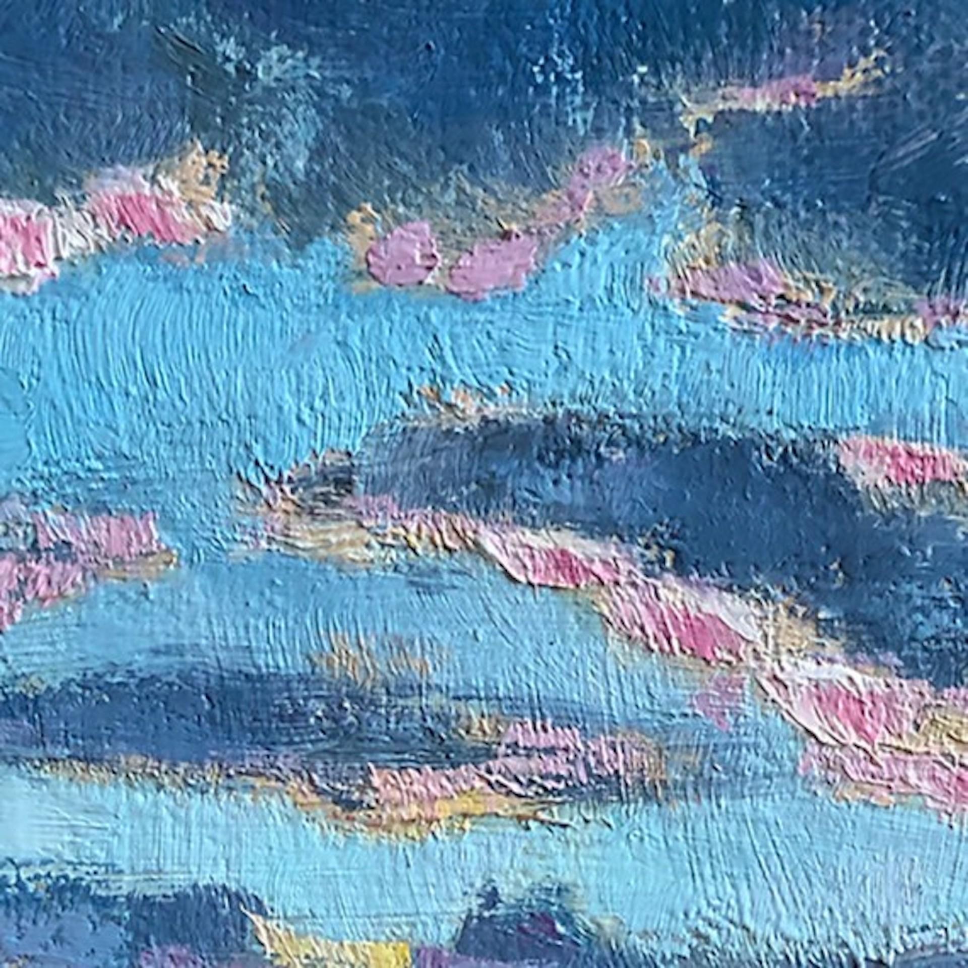 Eleanor Woolley, Atardecer con cielo violeta, Pintura original de paisaje en venta 4