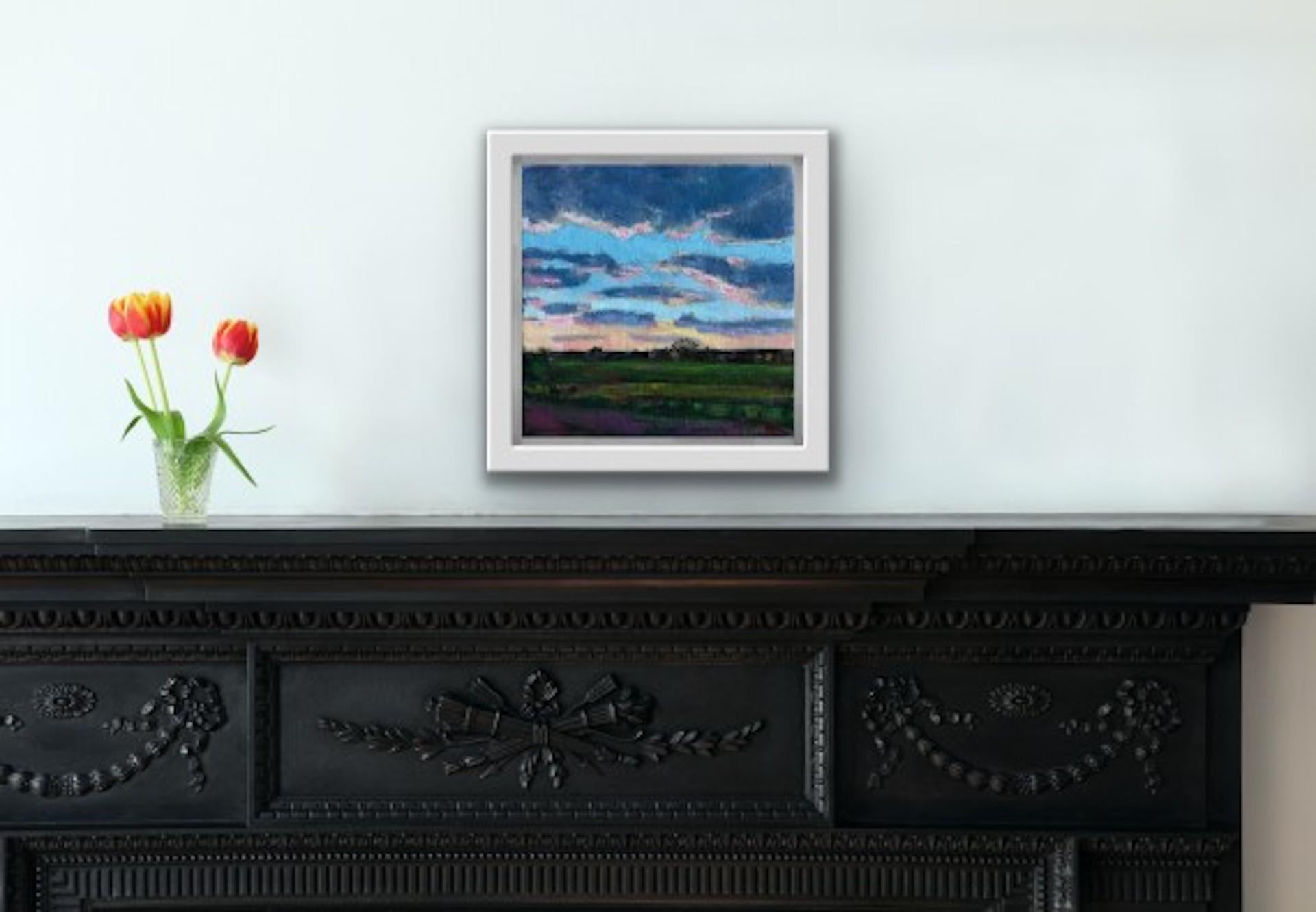 Eleanor Woolley, Atardecer con cielo violeta, Pintura original de paisaje en venta 7