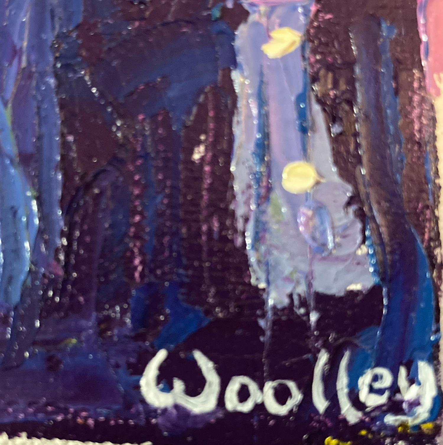 Eleanor Woolley - Toasting the Bonfire - Peinture d'art figuratif de style impressionniste en vente 3