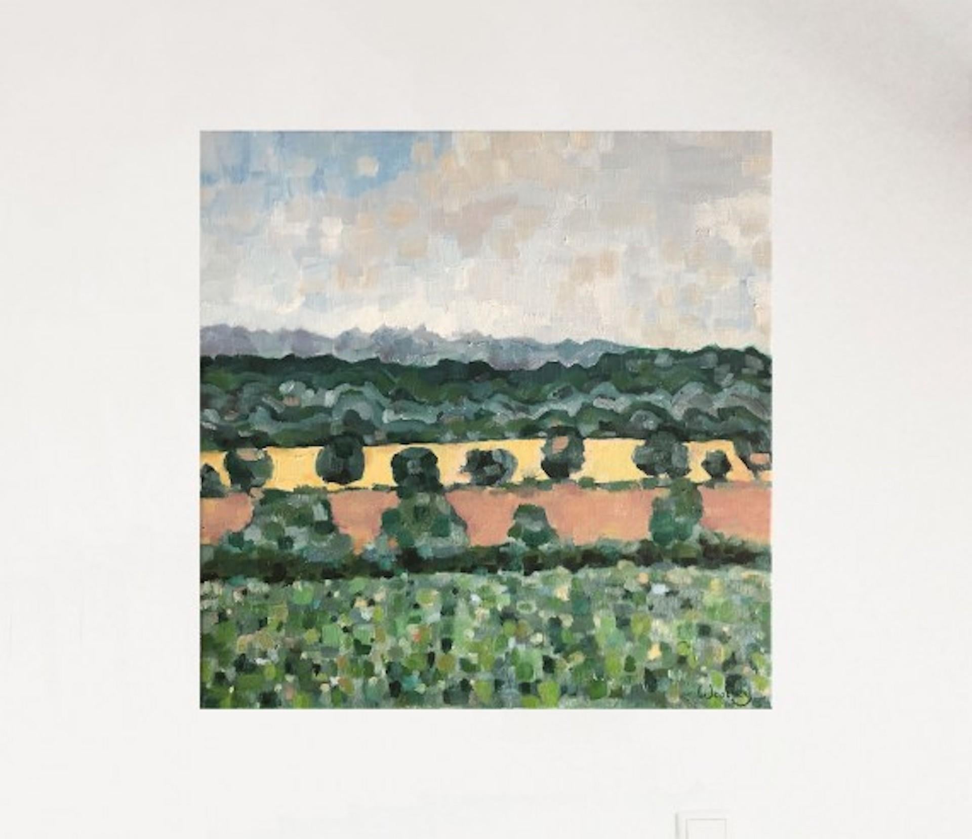 Eleanor Woolley, Vista desde los Caballeros Susurrantes Rollright, Paisaje original en venta 1