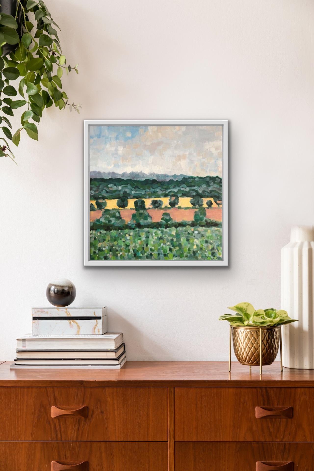 Eleanor Woolley, Vista desde los Caballeros Susurrantes Rollright, Paisaje original en venta 7